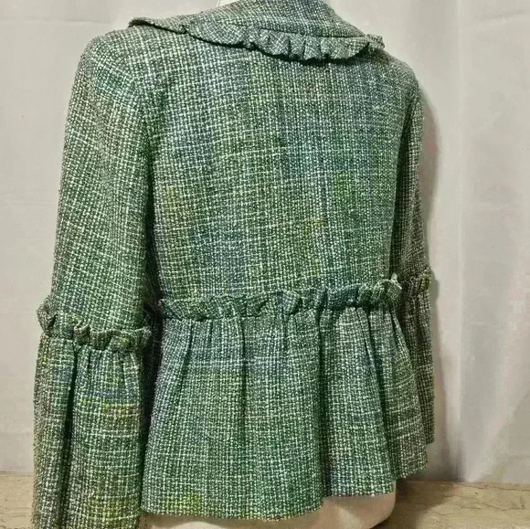 Alvin Valley Womens Woven Blue/Brown/Tan/Gold Blazer Jacket 3/4 Sleeve Size 38/4 - Picture 4 of 8